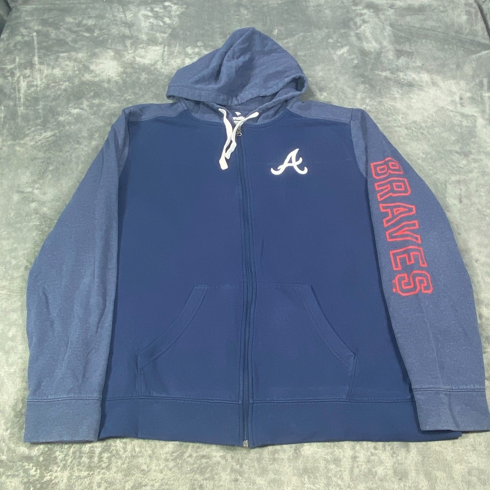 Atlanta Braves Hoodie Mens 2XL Fanatics MLB Pullover Sweatshirt Pocket